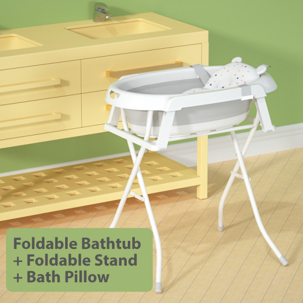 baby-fair IGLEYS Thermo Sensor Foldable Bathtub with Stand